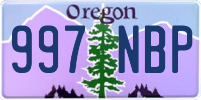 OR license plate 997NBP
