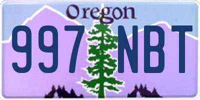 OR license plate 997NBT