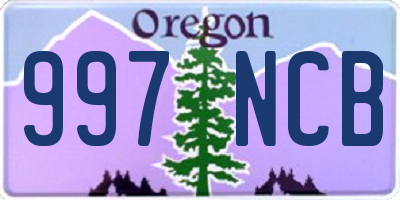 OR license plate 997NCB