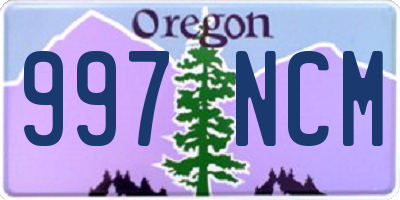 OR license plate 997NCM