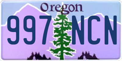 OR license plate 997NCN