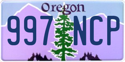 OR license plate 997NCP