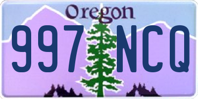 OR license plate 997NCQ