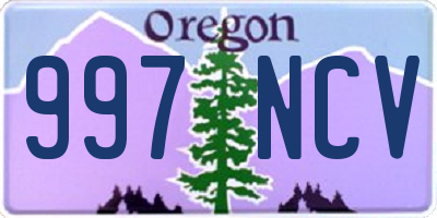 OR license plate 997NCV