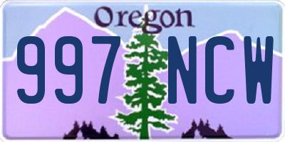 OR license plate 997NCW