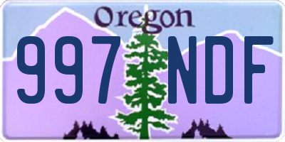 OR license plate 997NDF