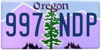 OR license plate 997NDP