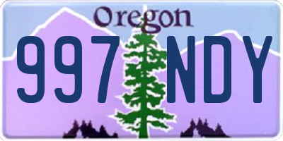 OR license plate 997NDY