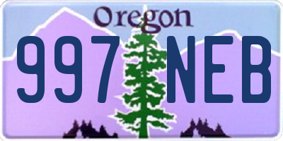OR license plate 997NEB