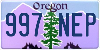 OR license plate 997NEP