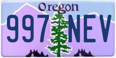OR license plate 997NEV