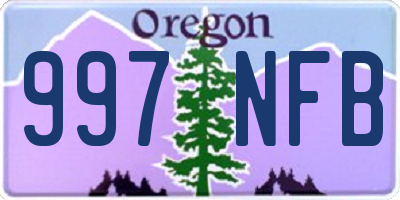 OR license plate 997NFB