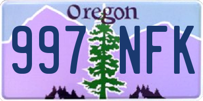 OR license plate 997NFK