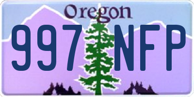 OR license plate 997NFP