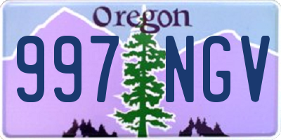 OR license plate 997NGV