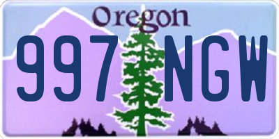 OR license plate 997NGW