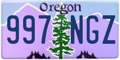 OR license plate 997NGZ