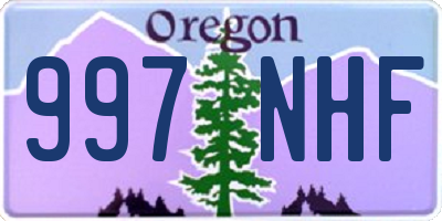 OR license plate 997NHF