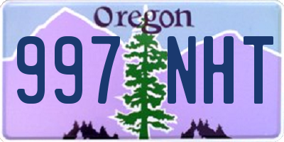 OR license plate 997NHT