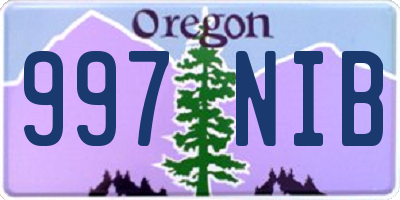 OR license plate 997NIB