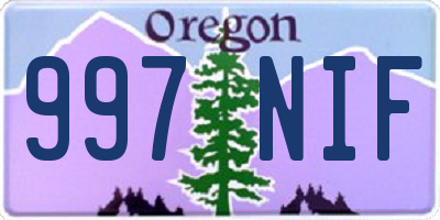 OR license plate 997NIF
