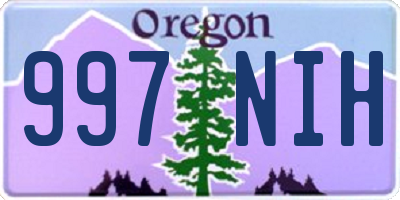 OR license plate 997NIH