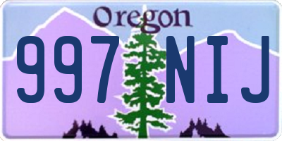 OR license plate 997NIJ