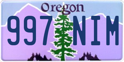 OR license plate 997NIM