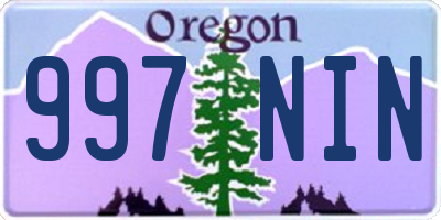 OR license plate 997NIN