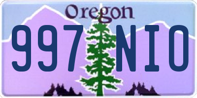 OR license plate 997NIO