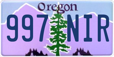 OR license plate 997NIR