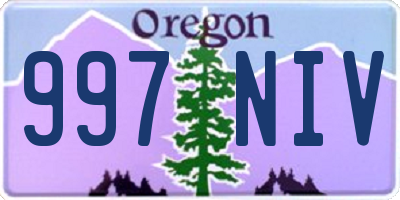 OR license plate 997NIV
