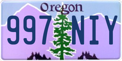 OR license plate 997NIY