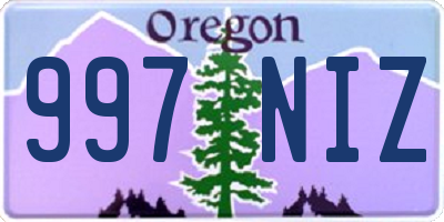 OR license plate 997NIZ