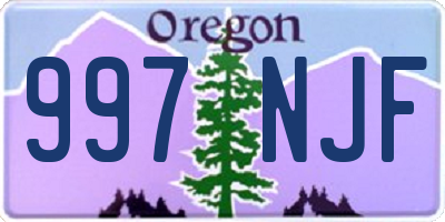 OR license plate 997NJF