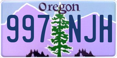 OR license plate 997NJH