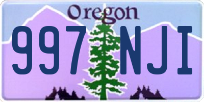 OR license plate 997NJI