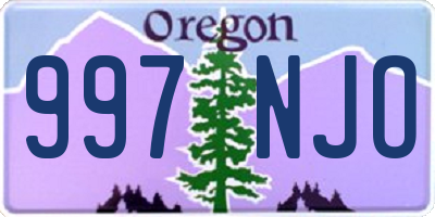 OR license plate 997NJO