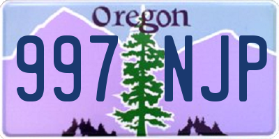 OR license plate 997NJP