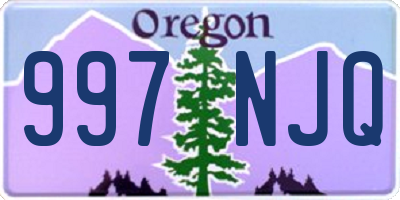 OR license plate 997NJQ