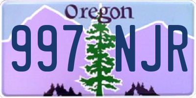 OR license plate 997NJR