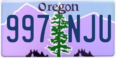 OR license plate 997NJU