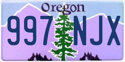 OR license plate 997NJX