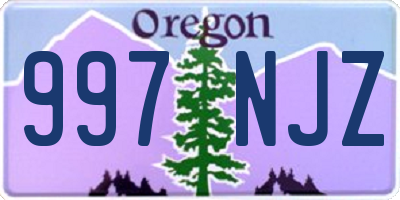 OR license plate 997NJZ