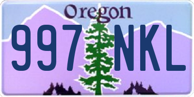 OR license plate 997NKL