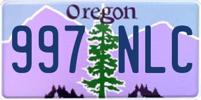 OR license plate 997NLC