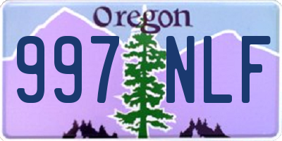 OR license plate 997NLF