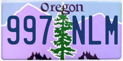 OR license plate 997NLM