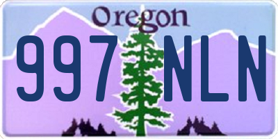 OR license plate 997NLN