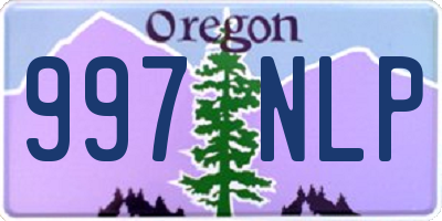 OR license plate 997NLP